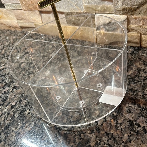 Clear Spin Acrylic Rotating Organizer with Gold Handle EUC - Picture 4 of 6